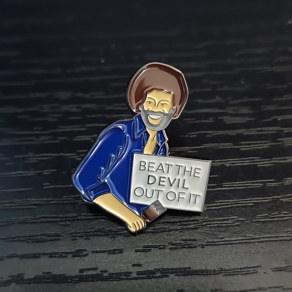 Bob Ross Inspired Enamel Pin